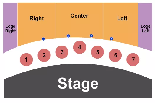 seating chart for Liddy Doenges Theatre at Tulsa Performing Arts Center - Endstage Tables - eventticketscenter.com