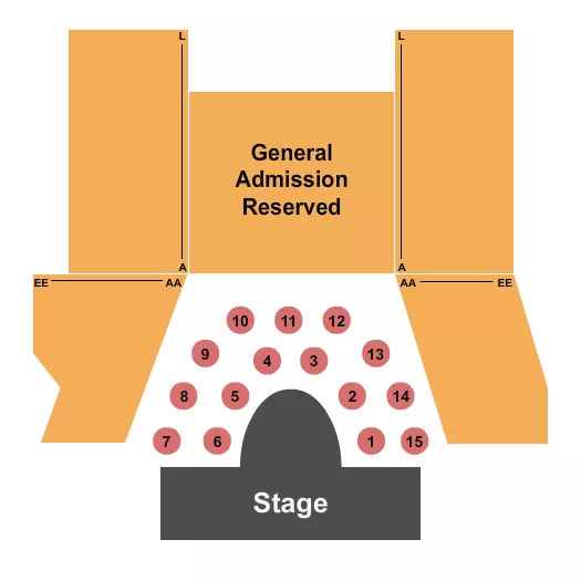 seating chart for Light House Arts Centre - Tables - eventticketscenter.com