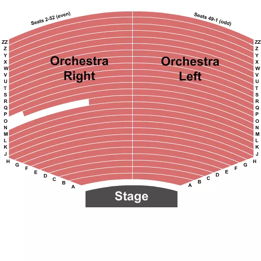 seating chart for Lillian S. Wells Hall at The Parker - Endstage 2 - eventticketscenter.com