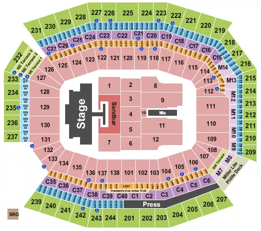 seating chart for Lincoln Financial Field - Kenny Chesney - eventticketscenter.com