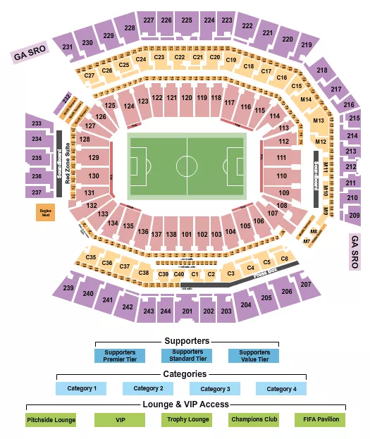 seating chart for Lincoln Financial Field - Soccer RW World Cup - eventticketscenter.com