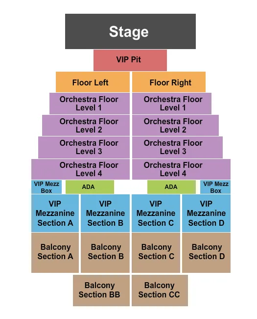 seating chart for Lincoln Square Theatre - Endstage w/ VIP Pit - eventticketscenter.com