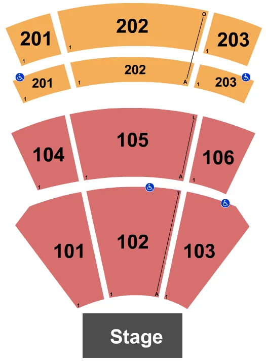 seating chart for Linda Chapin Theater at Orange County Convention Center - End Stage - eventticketscenter.com