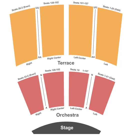 seating chart for Lisner Auditorium - End Stage - eventticketscenter.com