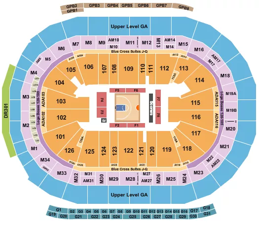 seating chart for Little Caesars Arena - Basketball - Big3 - eventticketscenter.com