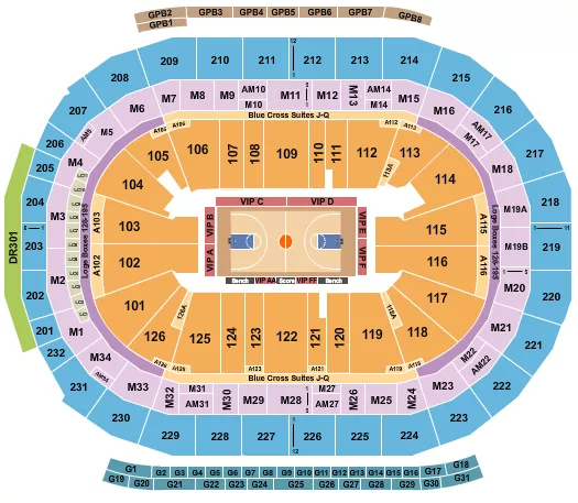seating chart for Little Caesars Arena - Basketball - College - eventticketscenter.com