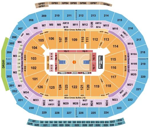 Basketball - Pistons Seating Map