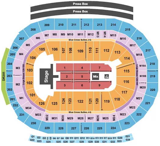 seating chart for Little Caesars Arena - Bryan Adams - eventticketscenter.com