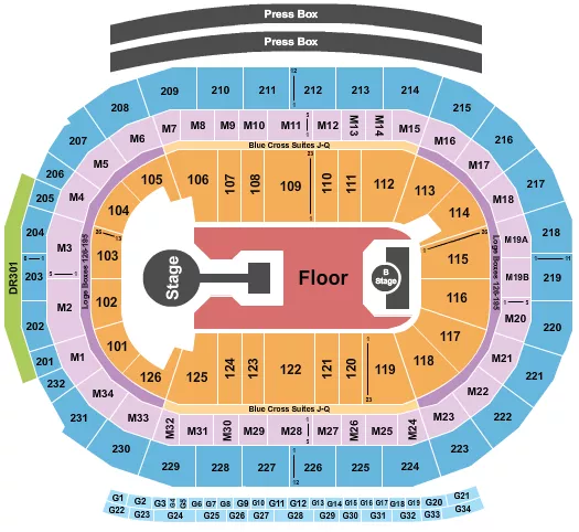 seating chart for Little Caesars Arena - Childish Gambino - eventticketscenter.com