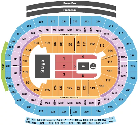 seating chart for Little Caesars Arena - Chris Brown - eventticketscenter.com