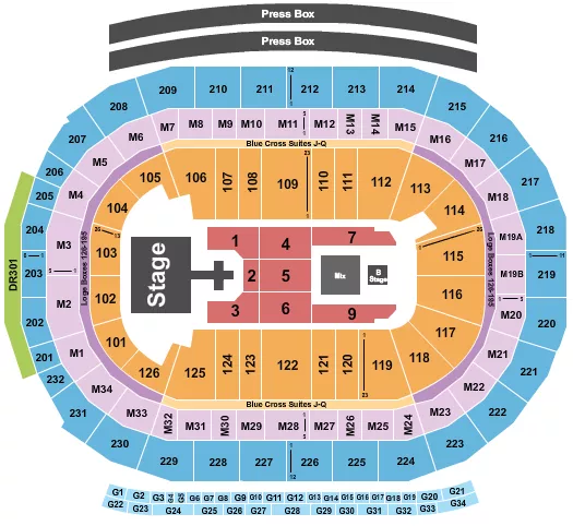 seating chart for Little Caesars Arena - Def Leppard - eventticketscenter.com