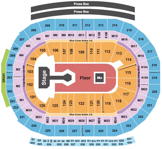 seating chart for Little Caesars Arena - Don Toliver - eventticketscenter.com