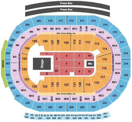 seating chart for Little Caesars Arena - Elevation Worship - eventticketscenter.com