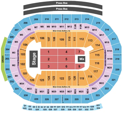 seating chart for Little Caesars Arena - Endstage 4 - eventticketscenter.com