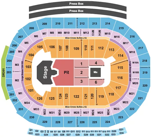 seating chart for Little Caesars Arena - Ghost - eventticketscenter.com