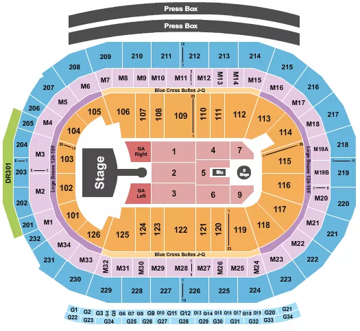 seating chart for Little Caesars Arena - Greta Van Fleet - eventticketscenter.com