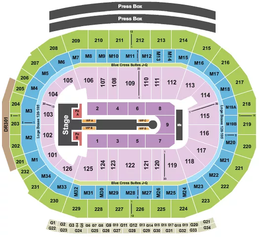 seating chart for Little Caesars Arena - Jennifer Lopez 2024 - eventticketscenter.com