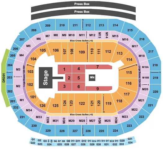 seating chart for Little Caesars Arena - Jhene Aiko - eventticketscenter.com