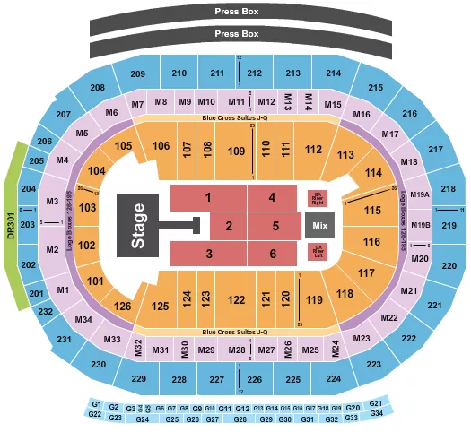 seating chart for Little Caesars Arena - Jonas Brothers - eventticketscenter.com