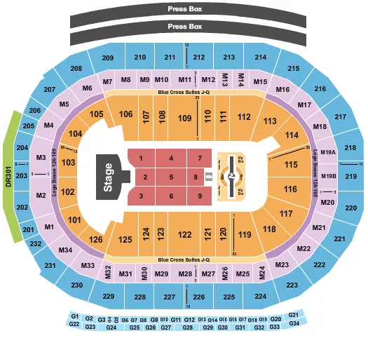 seating chart for Little Caesars Arena - Justin Timberlake - eventticketscenter.com