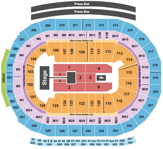 seating chart for Little Caesars Arena - Kirk Franklin - eventticketscenter.com