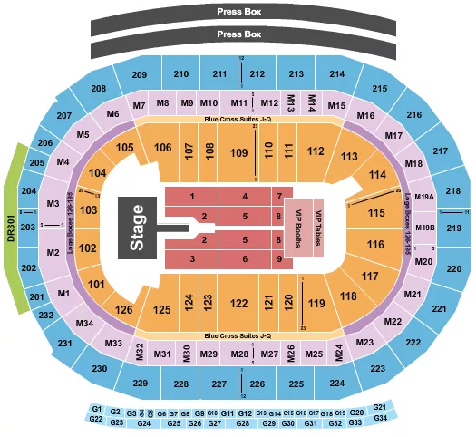 seating chart for Little Caesars Arena - Mary J. Blige - eventticketscenter.com