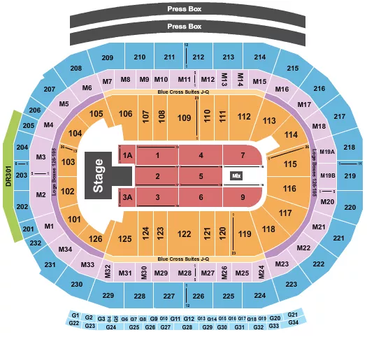 seating chart for Little Caesars Arena - Matt Rife - eventticketscenter.com