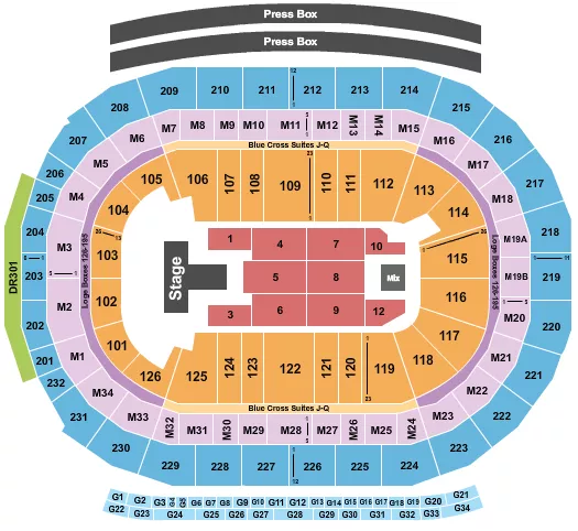 seating chart for Little Caesars Arena - Maverick City Music - eventticketscenter.com