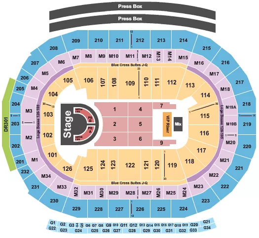 seating chart for Little Caesars Arena - Megan Thee Stallion - eventticketscenter.com
