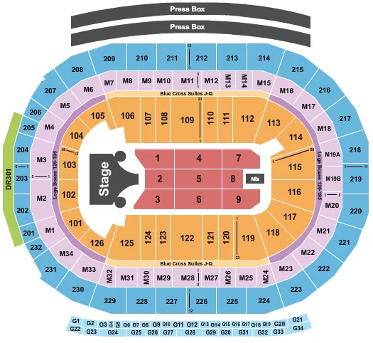 seating chart for Little Caesars Arena - Missy Elliott - eventticketscenter.com