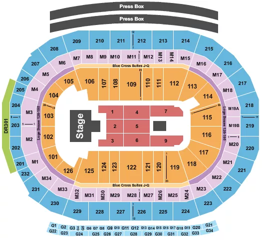 seating chart for Little Caesars Arena - Nick Cannon's Wild 'N Out Live - eventticketscenter.com