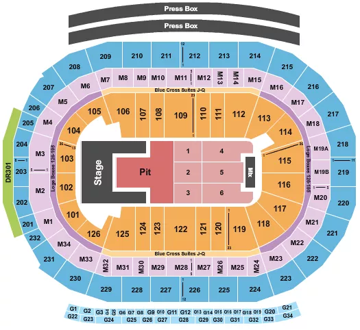 seating chart for Little Caesars Arena - Olivia Rodrigo - eventticketscenter.com
