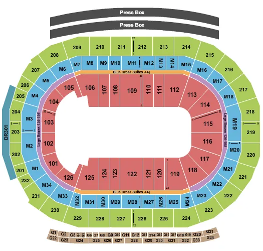 seating chart for Little Caesars Arena - Open Floor - eventticketscenter.com