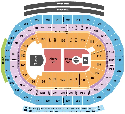 seating chart for Little Caesars Arena - Phoebe Bridgers - eventticketscenter.com