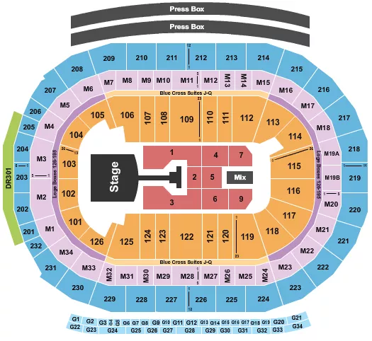 seating chart for Little Caesars Arena - Pink - eventticketscenter.com
