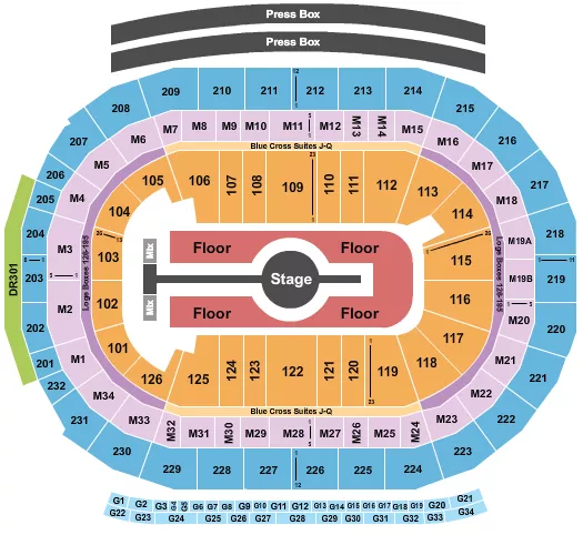 seating chart for Little Caesars Arena - Rod Wave - eventticketscenter.com