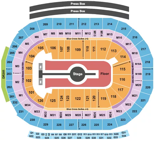 seating chart for Little Caesars Arena - Rod Wave - eventticketscenter.com