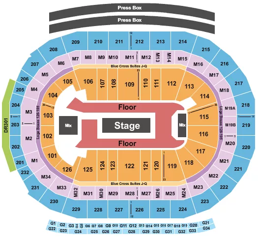 seating chart for Little Caesars Arena - Rod Wave - eventticketscenter.com