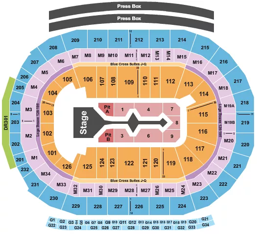 seating chart for Little Caesars Arena - Shakira - eventticketscenter.com