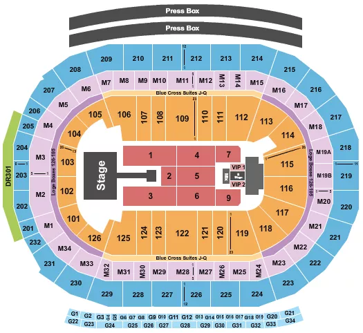 seating chart for Little Caesars Arena - Summer Walker - eventticketscenter.com
