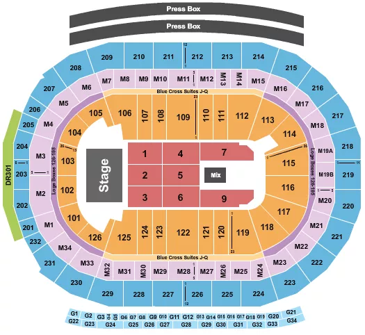 seating chart for Little Caesars Arena - The Eagles - eventticketscenter.com