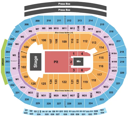 seating chart for Little Caesars Arena - The Neighbourhood - eventticketscenter.com