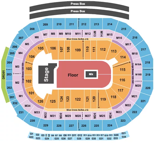 seating chart for Little Caesars Arena - Twenty One Pilots - eventticketscenter.com
