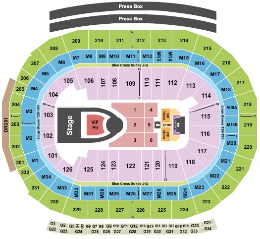 seating chart for Little Caesars Arena - Usher 2 - eventticketscenter.com