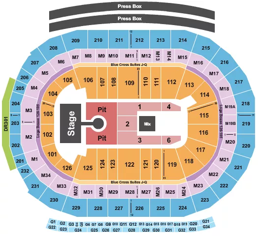 seating chart for Little Caesars Arena - Weezer - eventticketscenter.com