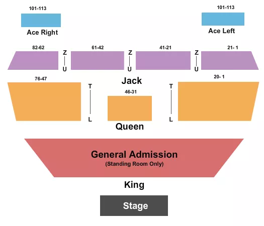 seating chart for Little River Casino Resort - Endstage GA King - eventticketscenter.com