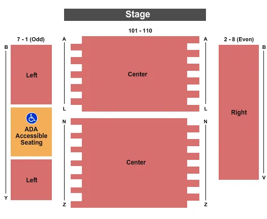 seating chart for Little Theatre of Wilkes-Barre - Endstage - eventticketscenter.com