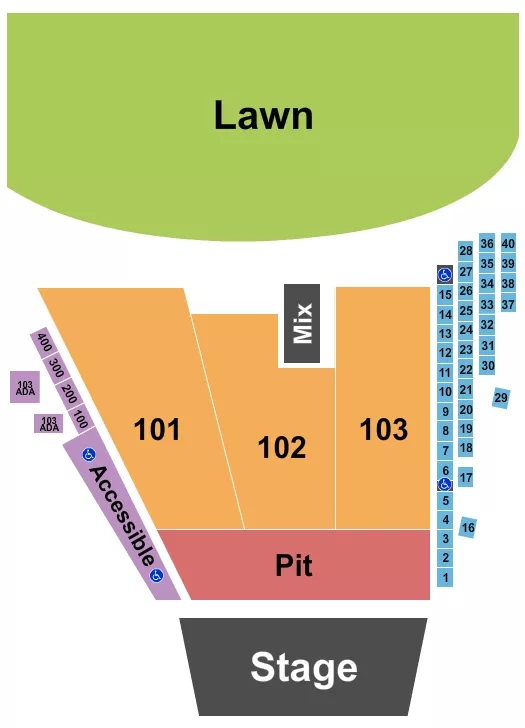 seating chart for Live Oak Bank Pavilion At Riverfront Park - Endstage Pit 3 - eventticketscenter.com