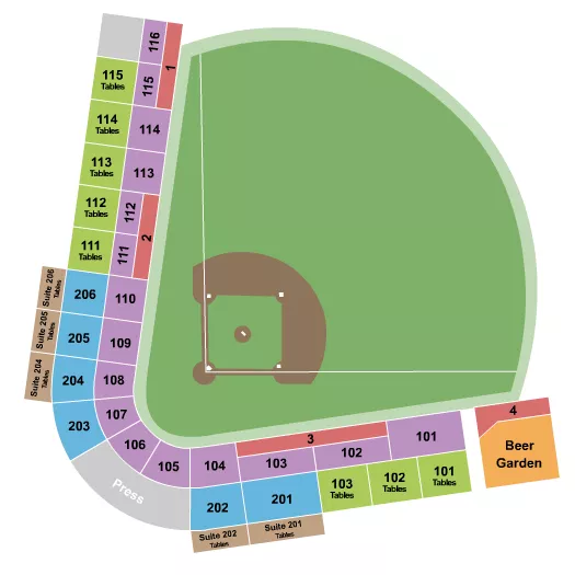 seating chart for Loeb Stadium - Baseball - eventticketscenter.com