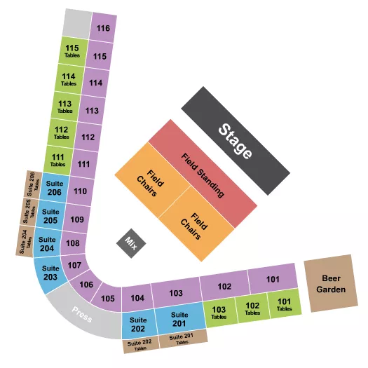 seating chart for Loeb Stadium - Concert 2 - eventticketscenter.com
